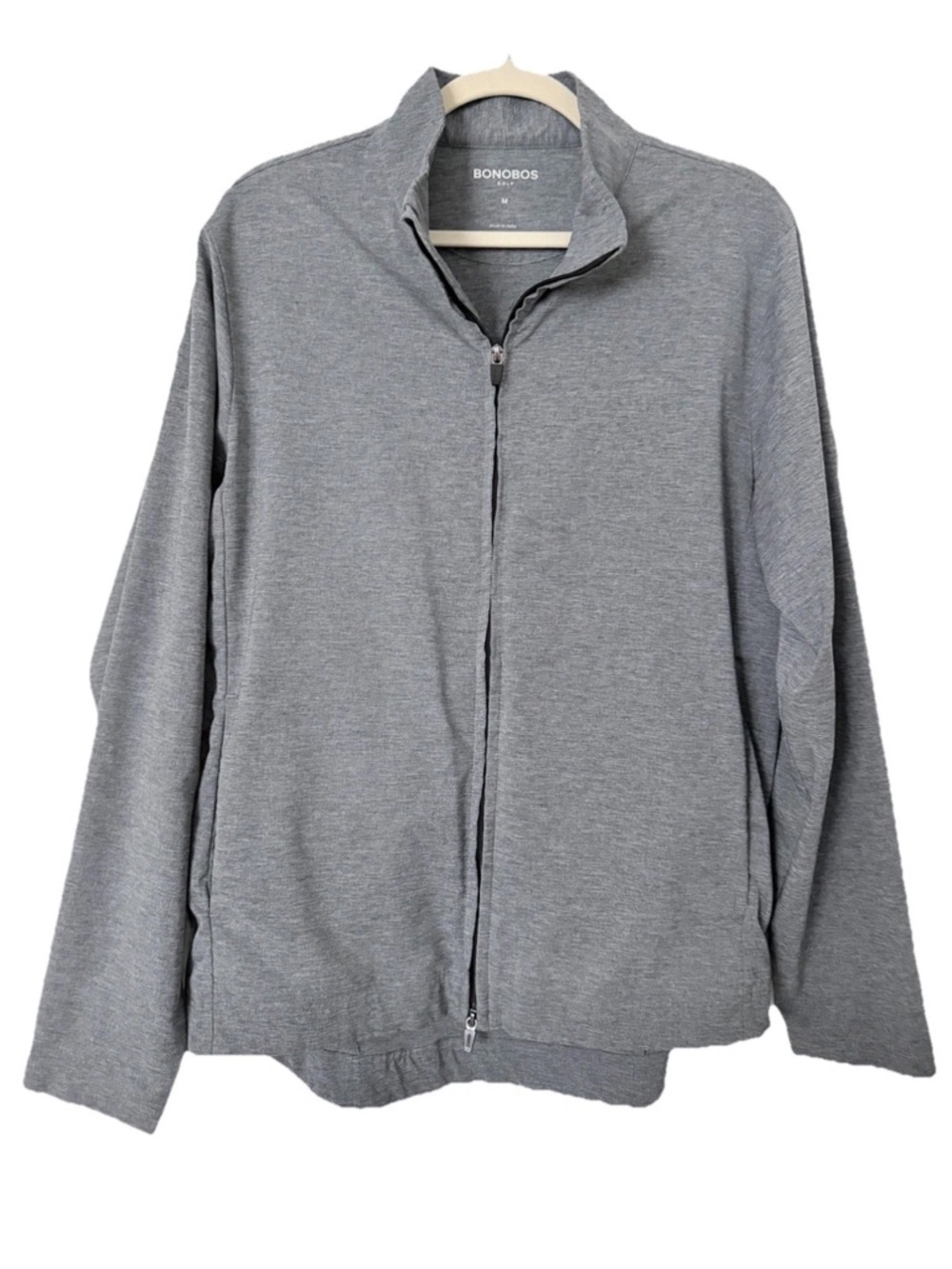 Bonobos Golf Jacket Men’s Medium Gray Full Zip Performance Stretch Packable
